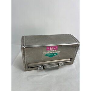 VTG Halco Stainless Steel Sanitary Straw Dispenser Japan 18-8 Press Down For Sta